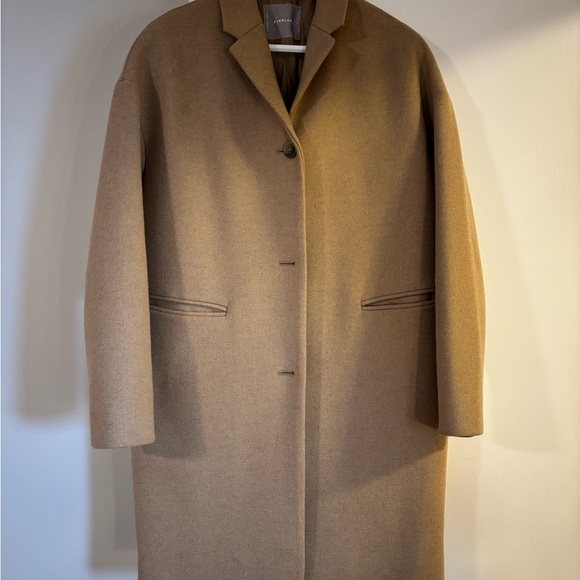 EVERLANE Cocoon Tan Wool Blend Coat Long Camel - Picture 12 of 13